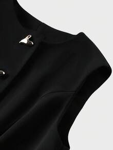 Elegant Casual Romantic Charming Fitted Bodycon Dress, Suitable For Daily Wear, Dates, Valentine's Day Black Summer - Black - View 9