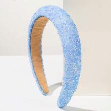 1pc Shiny & Elegant Women's Headband, Luxury Feel, Suitable For Daily Wear And Holiday Gifts ,Hair Band ,Diadema ,Hair Hoop - Blue - View 1