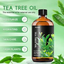 AURANY Tea Tree Essential Oil, Tea Tree Oil Multipurpose Body Massage Oil, Natural Moisturizing Oil For Skin Care And Relaxing Shower Use, Lightweight Non-Greasy Formula For Face And Body, Suitable For All Skin Types, Daily Care Essential Oil, 30ml / 100ml - Tasteless - View 2