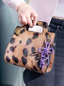 Valentino Black Handheld Makeup Bag/Pink Velvet & Canvas Tote Bag/Heart-Shaped Magnetic Closure Mirror - Purple Chinese Knot - View 8