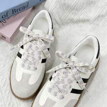 1双心形印花时尚鞋带，耐用涤纶材质，适用于帆布鞋和运动鞋，个性化鞋带和鞋子装饰，适合作为礼物和生日派对用品 - 彩色 - 查看 2