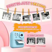 1 Set Kids Instant Print Camera, 1080P Video Recording, Comes With 3 Rolls Of Photo Paper, Children's Toy, Perfect Holiday Gift And Travel Essential For Boys And Girls, Suitable For Christmas, Birthday, Back To School - CA02 - View 5