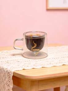 1/2/6pcs Small Double-Layer Glass Coffee Mugs With Handles, Thermal Insulation Design Suitable For Tea, Espresso, Milk, Cappuccino, Etc. Unique Birthday And Valentine's Day Gifts