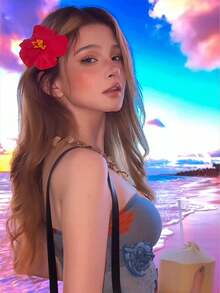 2 piezas/1 pieza Pinzas para el cabello de mujer con flores de hibisco de perlas falsas, elegantes ganchos de unicolor minimalistas, adecuados para uso diario, casual, fiesta, playa, vacaciones, peinado, lavado, maquillaje, accesorios de moda, primavera/verano, pasador de cabello, barrettes - Multicolor - Ver 3