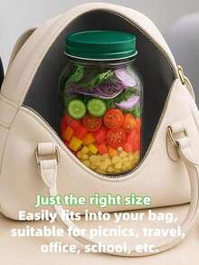 1pc Leak Proof Salad Box Container With Lid - Portable Lunch Box And Snack Can, Salad Box, Salad Can Portable Side Opening, Transparent Food Storage Cup With Side Opening, Easy To Access, Spill Proof Design - Very Suitable For Office, Lunch, School, Travel, Party, Family, Outdoor, Camping, Seasoning Can Universal, Kitchen Accessory, Must-Have For Outdoor, Gift For Women - Multicolor - View 9