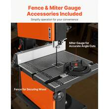 Band Saw, 9-Inch, Woodworking Benchtop Bandsaw With 1/2 HP Motor, 3.5-Inch Max Cutting Height, 11.8 X 11.8 In Cast Aluminum Table, 0-45° Tilting Range, With Miter Gauge, Fence, For Woodworking - Xem 5