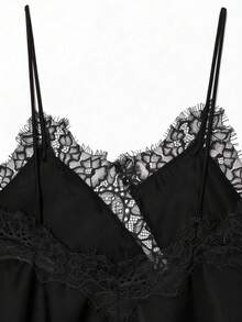 Seelio 新款女式时尚欧美风蕾丝装饰性感内衣式上衣 - 黑色 - 查看 8