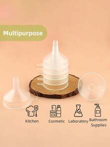 4件套漏斗套装，多功能厨房小漏斗，防漏窄口瓶专用，PP材质，液体粉末两用，易于清洗，化妆品灌装工具 - 無色 - 查看 12