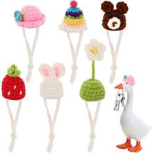 6 Pcs Knitted Hats, Stylish Desk Goose Outfits Porch Goose Clothes - Elevate Seasonal Decor With Premium Handcrafted Designs - Initial - View 1
