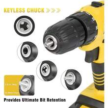 Cordless Drill/Driver With 2 X 48V Batteries, Carrying Case And Complete Accessories - Yellow - View 5