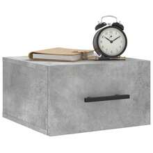 vidaXL Mesa de cabecera mural gris beton 35x35x20 cm - Gris - Ver 3