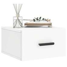 vidaXL Mesas de cabecera murales 2 unidades blanco 35x35x20 cm - Blanco - Ver 3