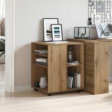 vidaXL Armario roulante chêne artesanal 60x53x72 cm ingeniería de madera - Marrón - Ver 3