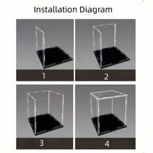 Stackable Acrylic Display Box With Black Base, Assembled Vertical Display Stand, Dust-Proof Protection Box For Collectibles, Figurines, Memorabilia. Full Set Glove-Style Acrylic Display Case, Easy Assembly, Anti-Dust
