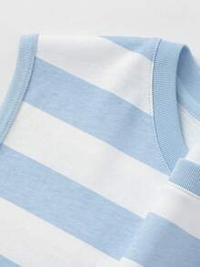 Balabala Unisex Sleeveless Top, Cool & Quick-Dry Fabric, Soft Touch Comfort, Summer Tank Top - White and Blue - View 3