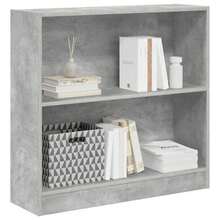 vidaXL Bücherregal, Betongrau, 80x24x75 cm, Holzwerkstoff - Grau - Übersicht 4