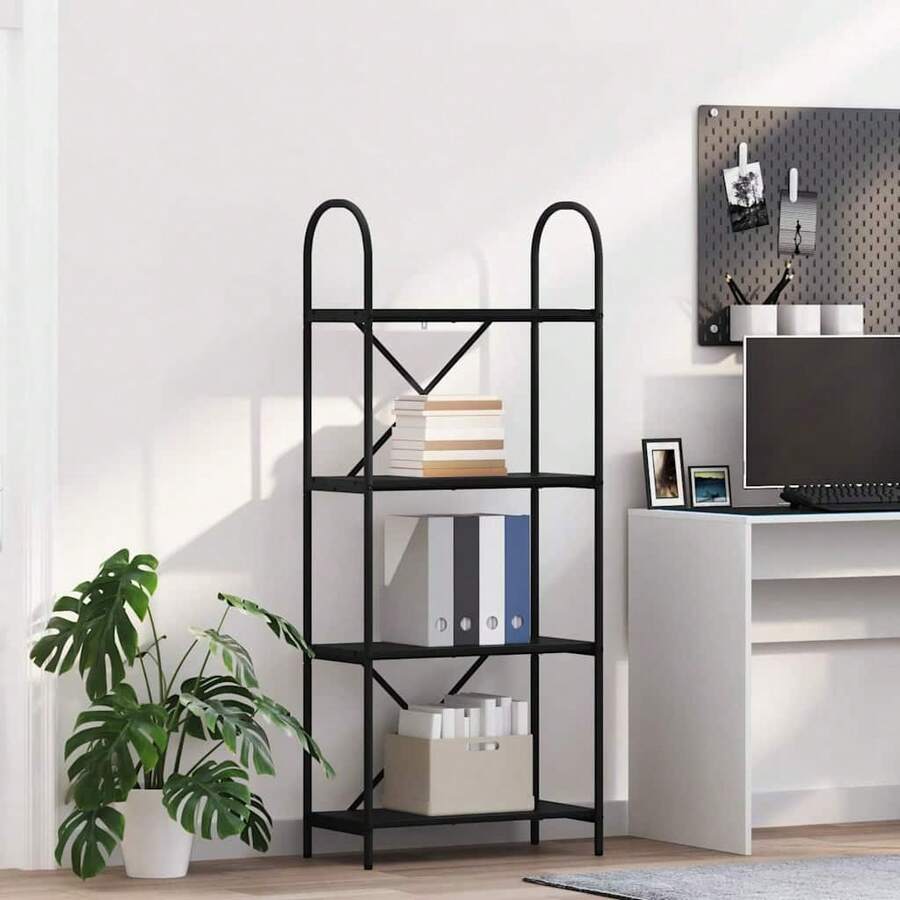 vidaXL Étagère Chêne preto 60 x 30 x 146 cm Bois d'ingénierie - Preto - Ver 1