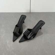 女士黑色高跟鞋，2026夏季新款时尚通勤度假沙滩高跟鞋，夏季凉鞋 - 黑色 - 查看 8