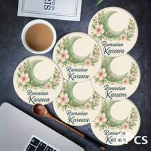 2pcs/4pcs/6pcs Silica Gel Placemat With Moon & Islamic Lantern Pattern, Islamic Festival Gift, Arabic Style Festival Decor, Suitable For Dining Table, Coffee Bar, All Season Decoration, Washable Placemats, Room Decor, Coasters, Drain Mats, Kitchen Dining Table Mats, Indoor Outdoor Party Decor, Home Decor, Ideal Gift - Multicolor - View 8