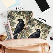 Nvucamd Gothic Dark Raven Spiral Notebook, Witchy Black Crow Botanical Journal Notebook, Dark Raven Cottagecore Journaling Notebooks For Women, Gothic Raven Office Schoolsss Supplies Gifts, 5.5x8.3 In - 烏鴉草 - 查看 6