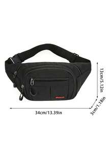 Unisex Casual Waterproof Waist Bag, Lightweight Nylon Material, Adjustable Shoulder Strap, Zipper Closure, Polyester Lining, Hand Wash Recommended, Large Capacity, Suitable For Business, Sports And Vacation Occasions