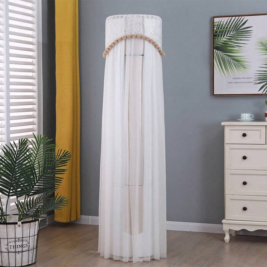 1pc Cylindrical Air Conditioner Dust Cover, Universal Top Lid Cloth, Can Start AC Without Removing Dust Cover - Multicolor - View 1