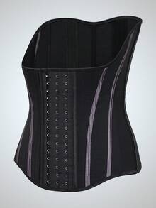 1件装女士健身束腰带，腰臀塑形压缩带，产后瘦身束腰带，简约设计，透气网眼面料 - 彩色 - 查看 3