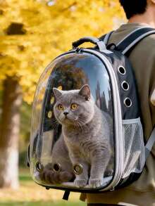 1pc Transparent Pet Backpack Carrier For Cats, Space Capsule Pet Carrier For Outdoor, Cat Bubble Backpack - Multicolor - View 11