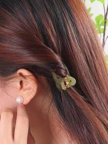 4个/套，1.65英寸，白色、绿色、棕色、灰色、黑色小塑料交叉发夹，时尚刘海/侧边夹，优雅简约，适合日常、休闲、派对、通勤、海滩、发型设计、化妆等场合，女士发饰，优雅发爪夹 - 彩色 - 查看 6