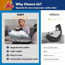 SOUNDANCE Gaming Pillow Reading Pillow For Lap, Arm Support Elbow Rest For Bed Sofa, Ergonomic U-Shaped Design With Equipment Support, Reduces Arm Fatigue During Gaming, Reading, WorFKing, Crocheting - 灰色的 - 查看 3