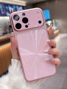 Luxury Glitter Lens Protection Aurora Laser Phone Case Compatible With IPhone 17 Pro Max 17 Pro 17 16 15 14 13 Pro Max Anti-Drop Frame Soft Shockproof Back Cover - Pink - View 3
