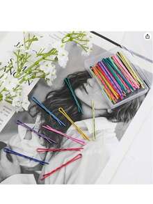 AIEX Kit de 50 horquillas para el pelo, de sujeción segura, horquillas para el pelo, para mujeres y niñas y peluquería (multicolor) - Multicolor - Ver 4