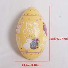 1pc Easter Balloon, Printed With "Happy Easter" Text And Cute Rabbit Design, 13.77 Inch Large Inflatable Easter Egg | Made Of PVC Material, Suitable For Party, Holiday, Outdoor Yard Decor And Indoor Home Decor - Multicolor - View 9