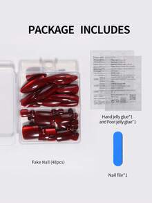 2 Bộ/48 miếng dán móng tay hình mắt mèo màu đỏ huyết phong cách Y2K, móng giả acrylic hình hạnh nhân mắt mèo, bao gồm 2 miếng gel dẻo và 2 dũa móng, móng tay đỏ và móng tay mùa hè, phù hợp cho phụ nữ và các cô gái sử dụng hàng ngày, dự tiệc, v.v. Dụng cụ làm móng - Đỏ - Xem 5