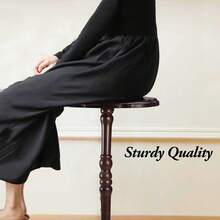 Solid Wood Pedestal Side Table, Round Accent Table With Heavy Base, Easy Assembly Small Tea Table For Living Room - Redwood - View 9