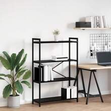 vidaXL Étagère Chêne noir 80 x 30 x 120 cm Bois d'ingénierie - Noir - Voir 1