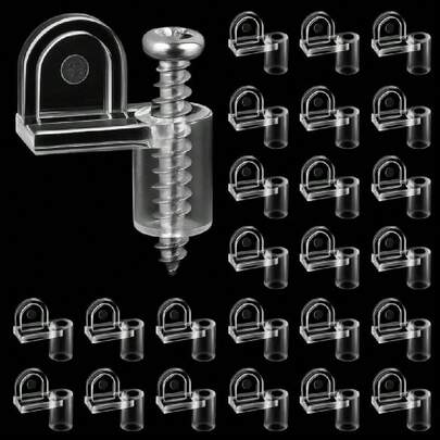 24 Pack 3/8 In Nylon Window Screen Clip With Screws Offset Clips For Fastens Storm Window, Storm Panels, Screen Door Clips (Clear),39474357