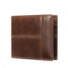 RFID Men's Genuine Leather Wallet Classic Cow Hide Design With Elegant Gift Packaging & Secure RFID Protection System For Everyday Use - 棕色 - 查看 1