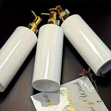 3 Sets / Packages - 500ml Bathroom Dispensers, Empty Bottles, Elegant White Dispenser Set - Plastic Shampoo, Conditioner And Body Wash Dispensers - Easy-To-Pump Bathroom Decoration, Bathroom Accessories - Suitable For Holding Shampoo, Body Wash And Conditioner