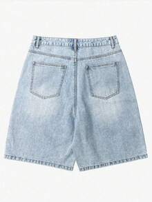 Quần short denim màu xanh nhạt thời trang thường ngày dành cho nam thiếu niên. - Màu xanh lam - Xem 3