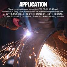 110件PT31等离子切割枪配件。精密切割。专用切割机车间作业。切割枪配件工厂的金属加工场景。