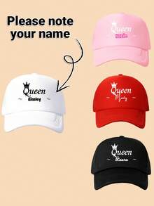 1pc Customized "Queen" Text Children's Truck Mesh Cap, Fashionable Versatile Baseball Hat, Suitable As A Gift, Suitable For Girls' Daily Use - Multicolor - View 2