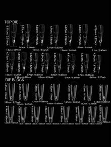 60 piezas/paquete Molde original de arte de uñas tipo sándwich, molde de extensión de uñas en forma de ataúd, apto para extensión de uñas de gel y acrílico, no necesita recubrimiento de gel, 15 tamaños, apto para extensión de uñas DIY, herramientas de salón de uñas - Multicolor - Ver 5