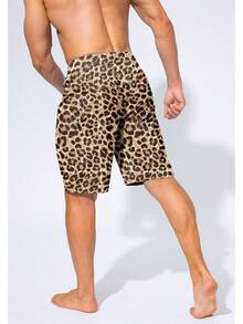 Men's Swim Trunks Quick Dry Board Shorts With Zipper Pockets Beach Shorts Bathing Suits Men - No Mesh Liner - Leopard - 查看 3