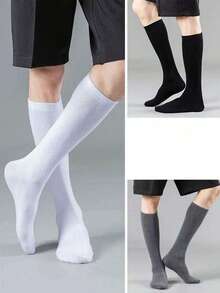 6双装男士长筒袜，秋冬季中筒商务黑色长袜，高筒袜，优质面料，防臭，舒适保暖