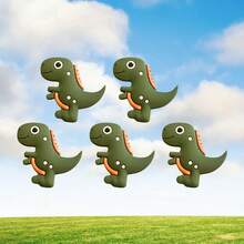 Pin Decorativo Infantil Dino – Enfeite para Calçados com Furos de Encaixe – Aplique Emborrachado - Verde Oliva - Visão 7