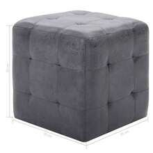 vidaXL 2 pz Comodini Gris 30x30x30 cm Similicuir daim - Grigio - Visualizzare 6