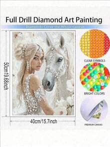 Snow Queen And White Horse Diamond Art Kits For Adults - Animal 5D Diamond Painting Kits For Beginners,DIY Full Drill Dots Gem Art Paint Picture For Home Wall Decor - Multicolor - View 4