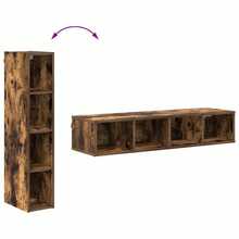vidaXL Armoire suspendue avec rangement Chêne fumé 20 x 29,5 x 100 cm - Tabac - Voir 10