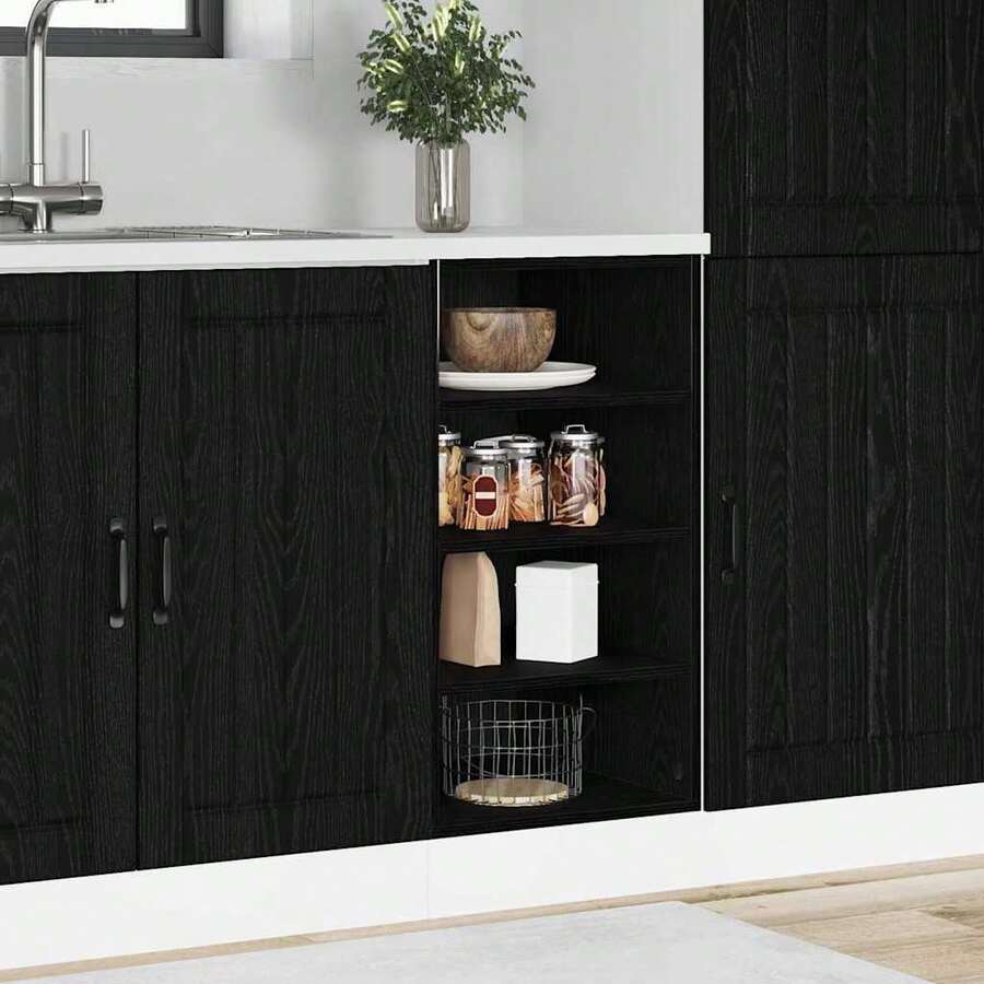 vidaXL Mobile da cucina basso Chêne nero 40 x 44,5 x 81,5 cm - nero - Visualizzare 1